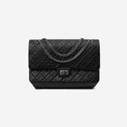 샤넬 Chanel 2.55 so Black 소 블랙 페이턴트 카프스킨, 블랙 메탈 B02281