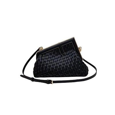 FENDI-8BP129 펜디 블랙 퍼스트 인터레이스 스몰 클러치 백 (3COLOR)